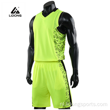 Hoge kwaliteit gewoon zwart design basketbalshirt